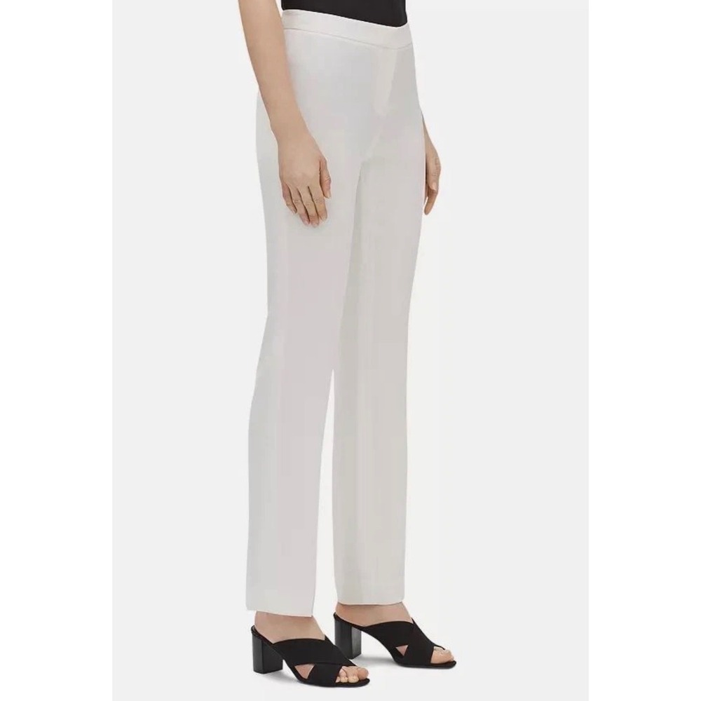 Lafayette 148 New York Barrow Pants Cream Ivory Straight Leg Trousers Size 12
